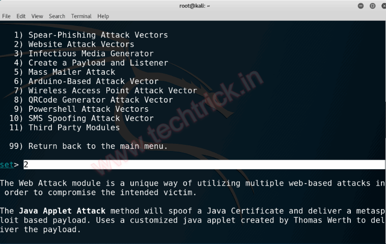 Setoolkit Web hacking vectors